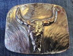 Handmade TIG Weld Bull Skull Belt Buckle Stainless Steel Rust Buckles Western