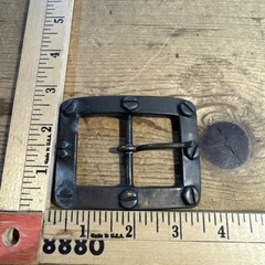 1970s vintage SOLID BRASS belt buckle WESTERN brutalist MACHINE cowboy biker