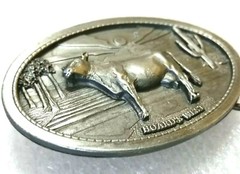Hoard&rsquo;s West Belt Buckle Dairy Cow, 1999 Raised Relief Design, Dairymen, Farmer