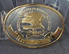 North American Hunting Club Belt Buckle – Wings Of Gold – 24K Gold/Rhodium BOX