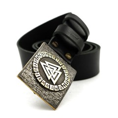 Valknut belt buckle, Old Norse Scandinavian Nordic Celtic Viking Pagan runic