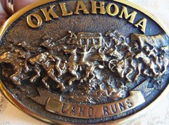 Registered Historical Collection Oklahoma Land Run Belt Buckle Rare in Pouch