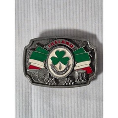 Tanside Ltd Ireland Fighting Irish Belt Buckle Shamrock Flag Vintage 2004 DD236