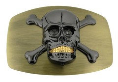 Large Men Skull Skeleton Belt Buckle Tattoo Goth Women Tribal Halloween Costume