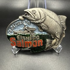 Intake 1982 I&rsquo;d Rather Be Salmon Fishing Belt Buckle Great American Buckle Co
