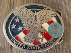 UNITED STATES ARMY AMERICAN EAGLE MILITARY VETERAN BELT BUCKLE MADE IN USA