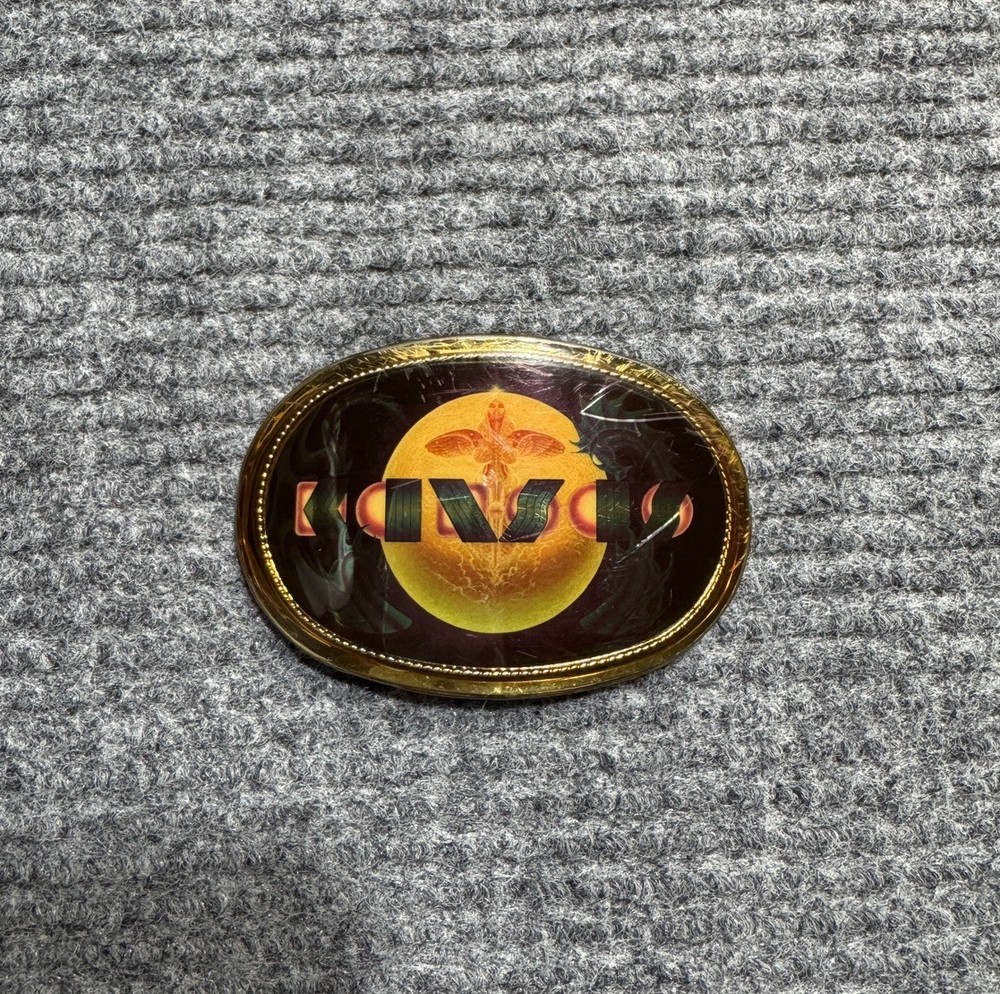 Vintage Kansas Band Belt Buckle 70s Rock Point Of Know Return Pacifica Mfg.