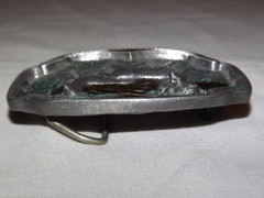 VINTAGE HUNTING DEER DOE BUCKS 1991 C & J MADE IN USA METAL BELT BUCKLE