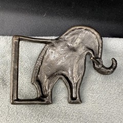 Vintage Brass Elephant Belt Buckle Safari