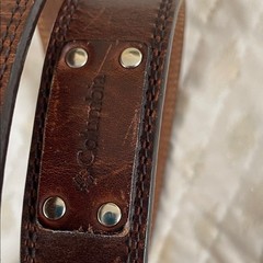 Columbia Vintage Dark Brown Leather Men&rsquo;s Belt with Silver 2&Prime; Buckle Size 38
