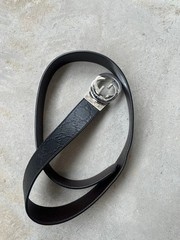 GUCCI Pre-Owned Black Gg Pattern Belt 473030 Cwcwn
