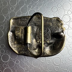 Vintage 1982 Bluegrass Music USA Belt Buckle Pewter Enamel Fiddle Banjo H918