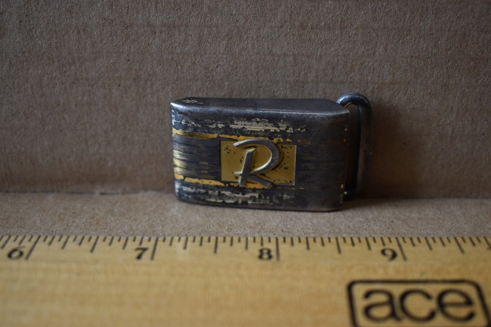 Antique Hickok Sterling Silver Belt Buckle Monogrammed « R » Used Ready 2 Wear #2