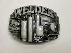 Welder Welding Soldering Tradesman Profession Silver Color NOS Belt Buckle