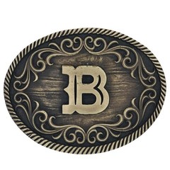 Montana Silversmiths Attitude Filigree Initial B Western Oval Belt Buckle