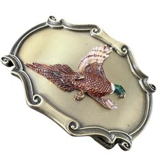 Vintage 1978 Pheasant Brass Belt Buckle Buckle Raintree Made In USA Bird Nature