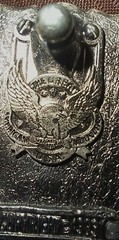 VTG 1983 The Great American Buckle Co ENAMEL EAGLE QD1243 Belt Buckle 3 3/4&Prime; USA