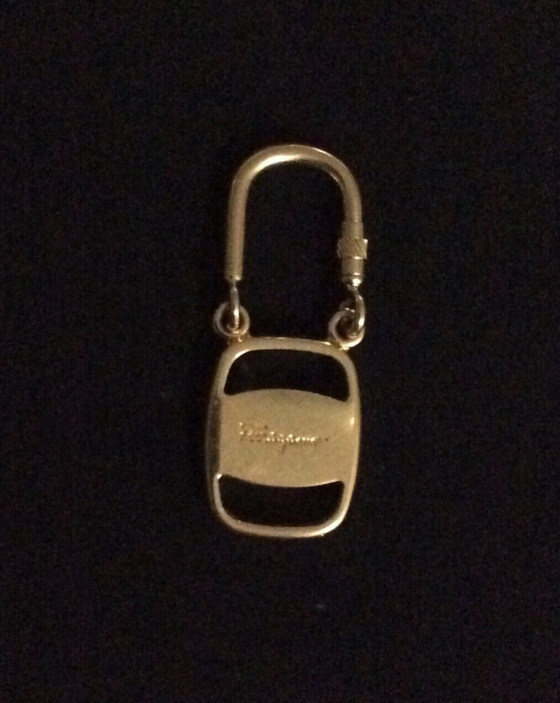 Authentic Salvatore Ferragamo Keychain Gold Tone. Made In Italy.