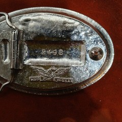 Vintage Motorcycle Gand Red White & Blue Belt Buckle Looks Great 👍 B24