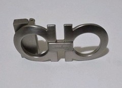 AUTH. SALVATORE FERRAGAMO SILVER GANCINI BELT BUCKLE FOR 1.3&Prime; WIDE BELT STRAP