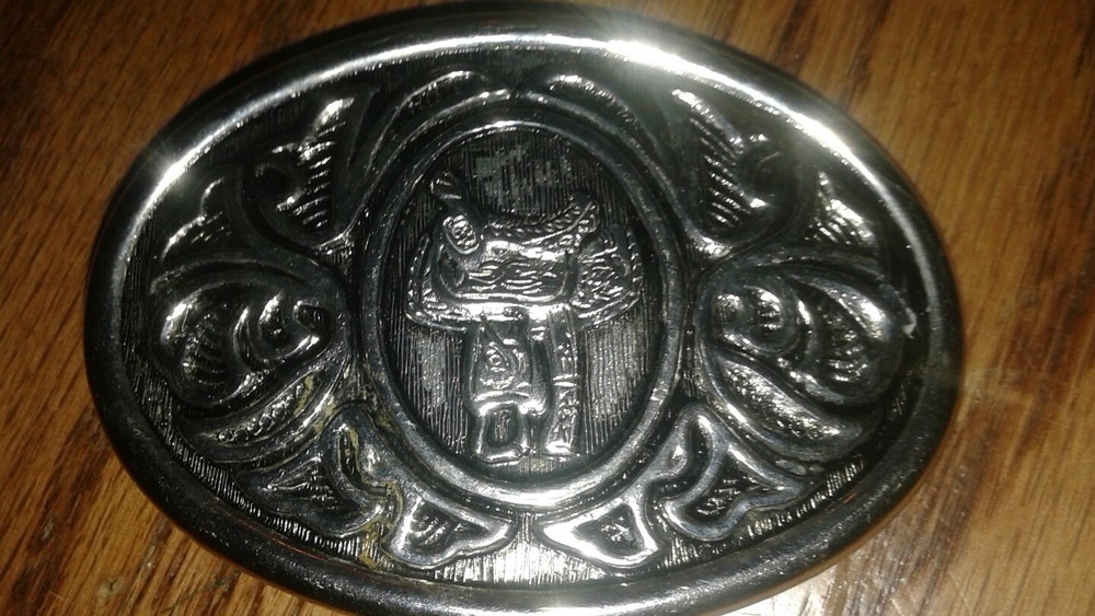 BRAND NEW VINTAGE AVON SADDLE BELT BUCKLE SILVER TONE