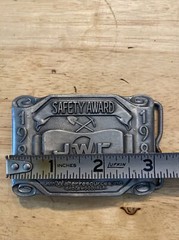 Mining Belt Buckle Collector METAL Original 1984 Safety Award Patina Miner USA