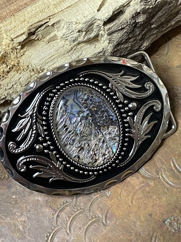 Abalone Xmas WESTERN SILVER BELT ADJUSTABLE BUCKLE MEN WOMEN UNIQUE VALENTINE