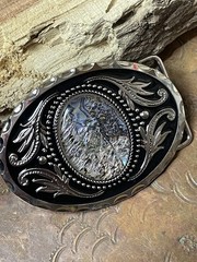 Abalone Xmas WESTERN SILVER BELT ADJUSTABLE BUCKLE MEN WOMEN UNIQUE VALENTINE