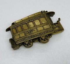 Vintage 1979 Baron Belt Buckle 6130 Wagon Union Line 65 Solid Brass Art 16