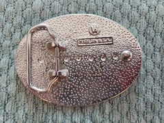 Vintage belt buckle black silvertone eagle W u.s.a.