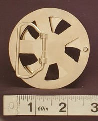 Silver Toned Retro Rotating Wheel with Clear Rhinestone  2.5&Prime; BELT BUCKLE