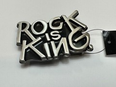 Rock Is King – Fashion Music Brand NOS Raised Letters Belt Buckle – In Box