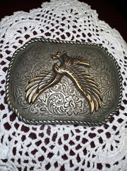 Eagle Belt Buckle Silver Tone Heavy Detailed Men&rsquo;s