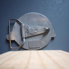VTG Rio Grande « Main Line Thru The Rockies » metal railroad emblem Belt Buckle