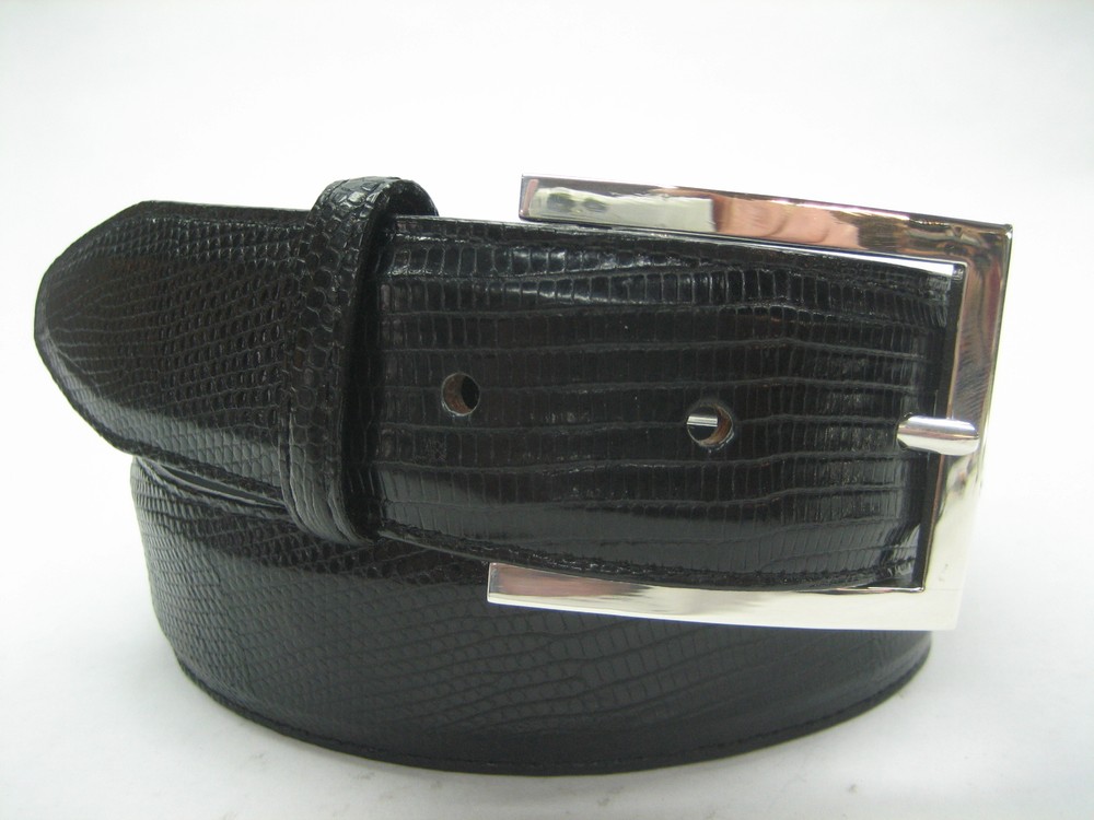 Sterling silver 925 Granada buckle 46 grams w/Genuine Lizard-1.5  » belt U.S.A..