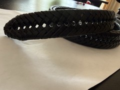 Imitation Leather Braided Belt Dark Brown Size 42 Silver Buckle Men&rsquo;s Casual