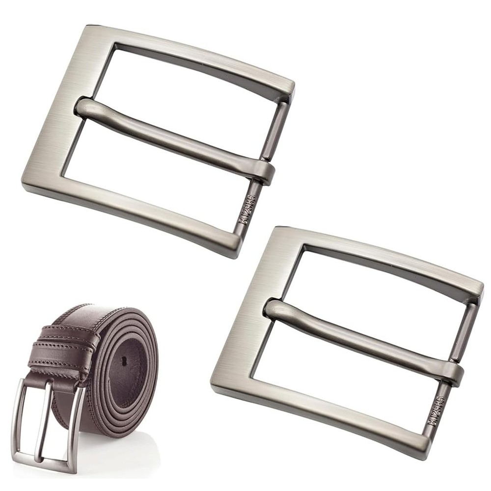 2 Pieces Belt Buckle Men, Metal Belt Buckle Zinc Alloy Polished 40mm,…