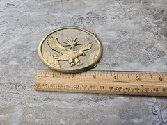 Flying Eagle Belt Buckle Gold Tone American Cowboy Western Southwest 3.25&Prime;x 2.5&Prime;