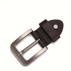 1PC Replacement Belt Buckle Single Prong with Leather Strap Classic Black Brown