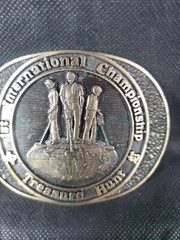 1979 3D 1ST INTERNATIONAL TREASURE HUNT Metal Detector BELT BUCKLE TEXAS ***