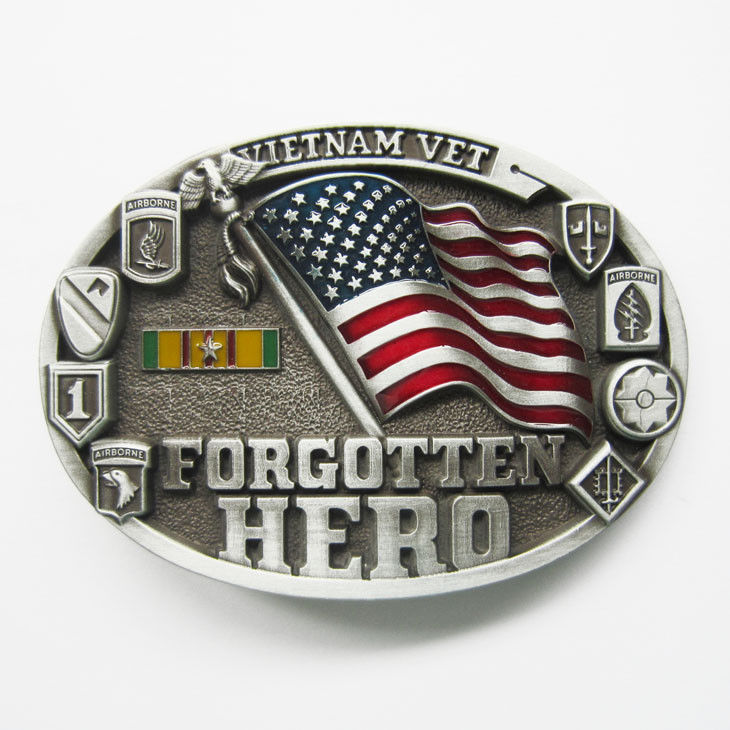 Vietnam Vet Forgotten Hero USA Metal Fashion Belt Buckle