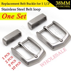 Mens Stainless Steel Belt Buckle Keeper Single Buckle Belt Loop 1.5&Prime; 38mm Lot