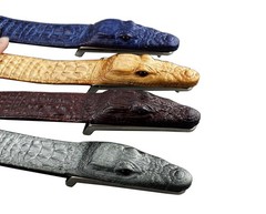 Alligator Crocodile Head Style Biker Cool Belt Waistband Fashion 110cm, Blue