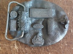 Vintage 1988 Siskiyou Telephone Lineman Heavy Duty Metal Belt Buckle USA