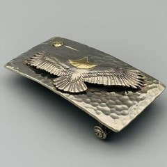 Retro Pure Copper Two tone Eagle Men&rsquo;s Belt DIY Board Buckle