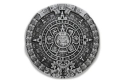 Men Women Metal Belt Buckle Silver Metal Fashion Aztec Calendar Mayan Sun Stone
