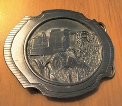 1989 IOWA PREMIUM SPECIALTY CO. Pewter Belt Buckle Corn Head Attachment