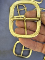 Lot of 21 (x9)CHROME FINISH & (x12)SOLID BRASS BELT BUCKLES FITS 1 »-1.25 »Belt