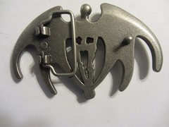 Winged Skeleton Belt Buckle Pewter 137