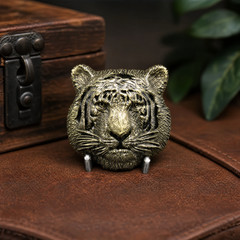 Tiger Belt Buckle Antique Bronze Plated Metal Mens Western cowboy Animal Gift
